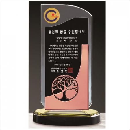동색 나무문양 크리스탈 상패 412 #5