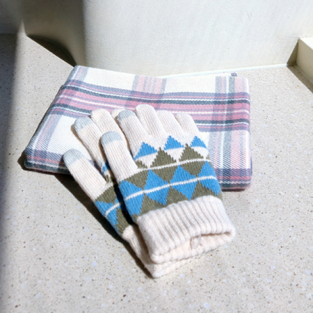 센트라도 국산 항공담요 + 스마트터치 여성용 니트 방한장갑 세트 #4