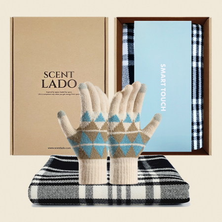 센트라도 국산 항공담요 + 스마트터치 여성용 니트 방한장갑 세트 #5