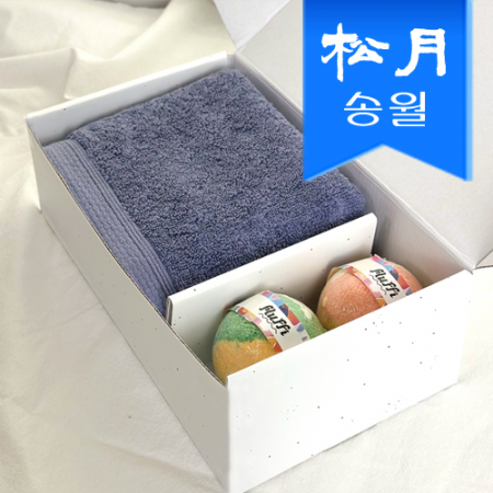배스밤 수건 기프트세트 B (160g 코마 40수 타올 1+밤2) 타올 배쓰밤 버블 바 입욕제 선물세트 #2