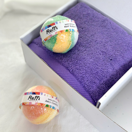 배스밤 수건 기프트세트 A (타올 170g 1+ 배스밤 2) 타올 배쓰밤 버블 바 입욕제 선물세트 #3