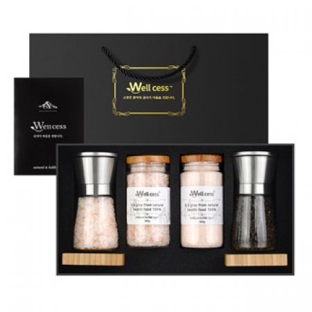 웰세스 그라인더 선물세트 WG-204SWP 히말라야 핑크솔트 히말라야 핑크소금 히말라야 솔트 블랙페퍼 통후추 그라인더 리필솔트 명절선물 기념품 답례품 근로자의날 창립기념 소금선물세트 #2