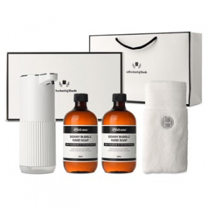 WG-103BT 버블 손세정제 자동 디스펜서 1개 + 버블 핸드워시 리필 2개 (500ml) + 핸드타올 1개