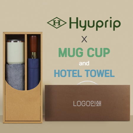 협립 3단70엔티크 고밀도 완전자동우산 +코마40수180호텔타월+로하스머그컵-세트 #2