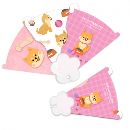 (PP)칼라인쇄 3단(꽃모양자루) 부채 #4