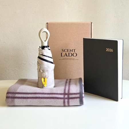 센트라도 패턴 담요+멀티고리 5단 양우산+에코스 다이어리 세트 #3