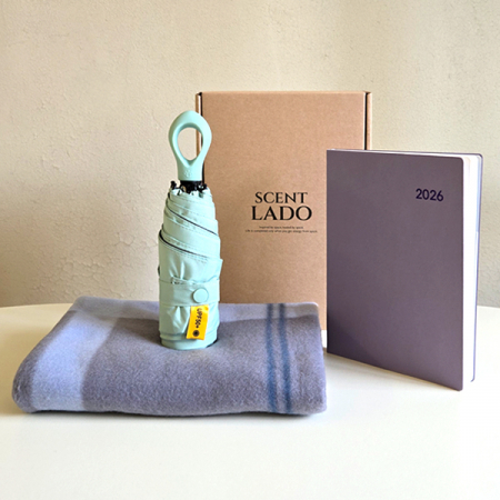 센트라도 패턴 담요+멀티고리 5단 양우산+에코스 다이어리 세트 #4