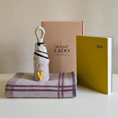 센트라도 패턴 담요+멀티고리 5단 양우산+에코스 다이어리 세트