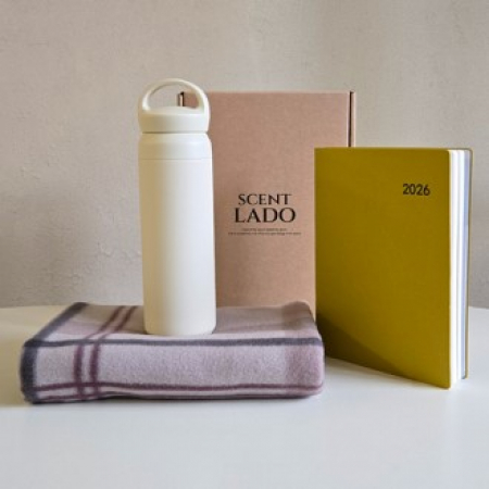 센트라도 패턴 담요+포인트 핸들 텀블러+에코스 다이어리 세트 #2