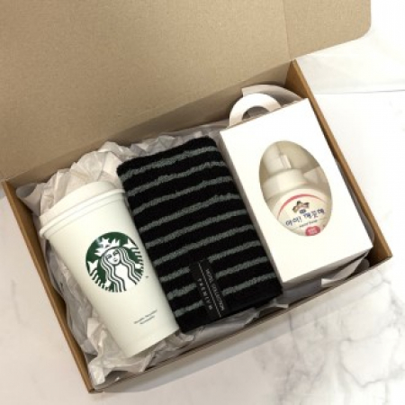 스타벅스 리유저블 그란데컵 473ml 송월 스트라이프 타올1P 핸드워시 고급띠지 기프트박스 선물세트 #2