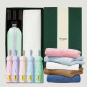 초경량 동글손잡이 캡슐5단 암막양우산+보송보송데일리 순면타올155g 우산타올 선물세트
