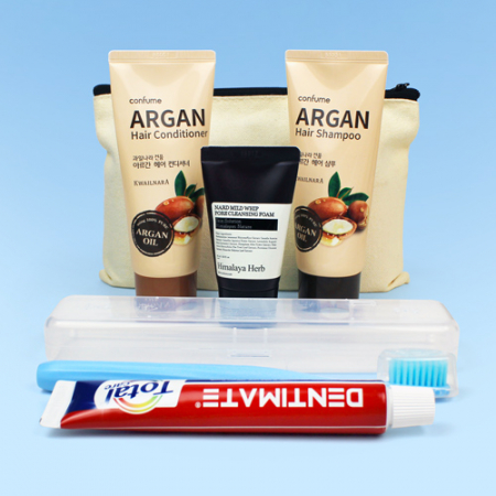 과일나라 아르간 샴푸+컨디셔너 + 나드 NARD 폼클렌징 + 크리오 덴티메이트 치약 + 부케가르니 미세모칫솔 + 에코파우치 #3