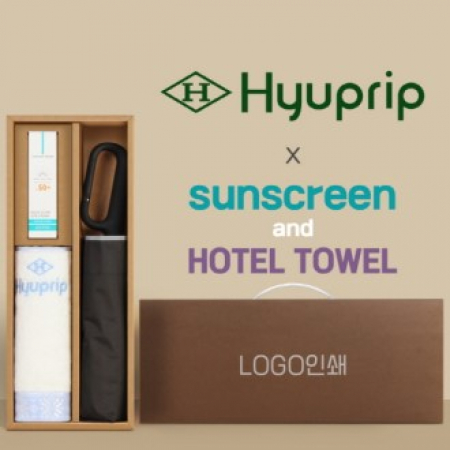 협립3단60 카라비너10K 거꾸로 300T고밀도 완전자동 우산 +선크림+협립눈꽃타월타월-세트 #2