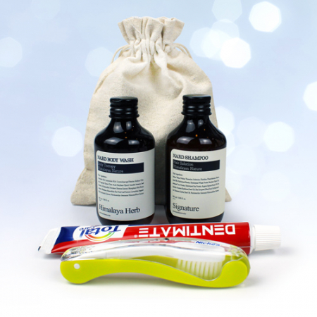 나드 샴푸+바디워시+크리오 덴티메이트 치약+고급형 접이식칫솔+에코파우치 #3