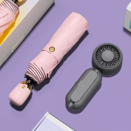 루티네 선물세트 마카롱 자동 암막 양우산 + 우산애착 미니 선풍기 #2