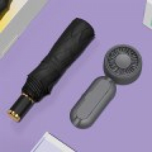 루티네 선물세트 모던 수동 암막 양우산 + 우산애착 미니 선풍기