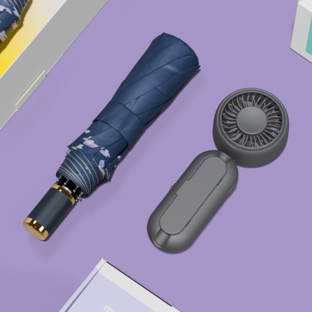 루티네 선물세트 썸머브리즈 암막 양우산 + 우산애착 미니 선풍기 #3