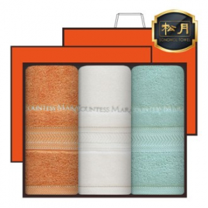 송월타올 CM 스티치 헤링본40 3매 고급세트 세면타올