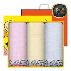 송월타올 스누피 보드36 3매 고급세트 세면타올