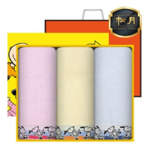 송월타올 스누피 보드36 3매 고급세트 세면타올