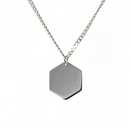 미아방지 치매안심  써지컬스틸 육각형 목걸이 #2