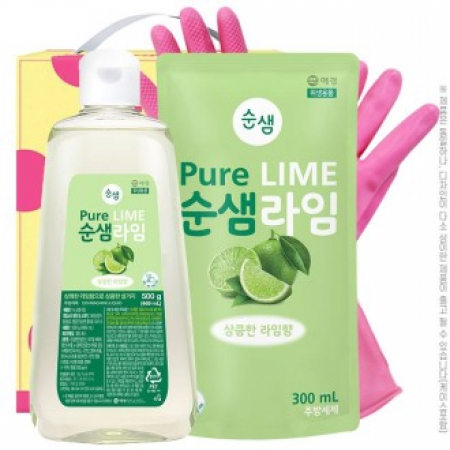 애경 순샘라임500용기 순샘300리필 고무장갑32cm 3종 #2