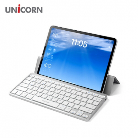유니콘 다용도 가죽 케이스 블루투스 무선 키보드, 휴대용 블루투스 3채널 무선키보드 충전식 태블릿 스마트폰거치 BK-1200SB #4