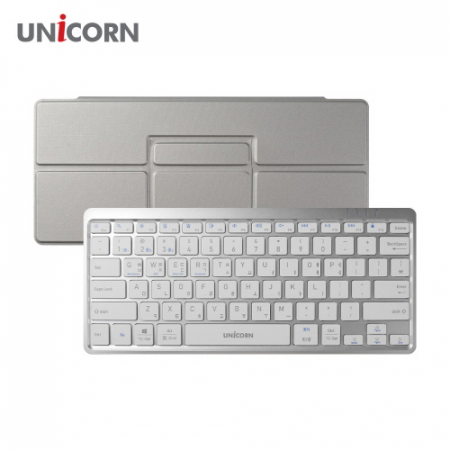 유니콘 다용도 가죽 케이스 블루투스 무선 키보드, 휴대용 블루투스 3채널 무선키보드 충전식 태블릿 스마트폰거치 BK-1200SB #5