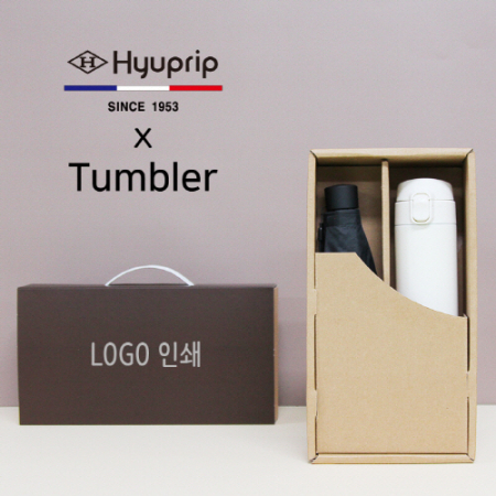 협립 3단 58 카본 수동 우양산 + 모던 원터치 500ml 텀블러세트 #2