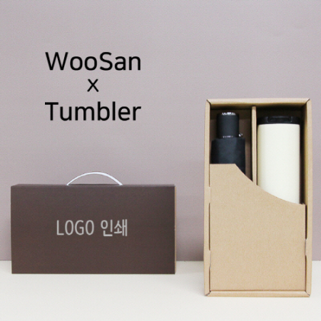 가르시아 3단 심플 수동 우산 + 벅스로얄 500ml 텀블러 세트 #2