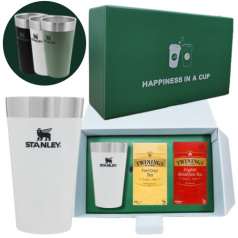 스탠리 파인트컵 화이트 트와이닝 선물세트