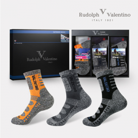 루돌프 발렌티노 중목 스포츠 쿠션 양말 3족 세트 (남/여) #2