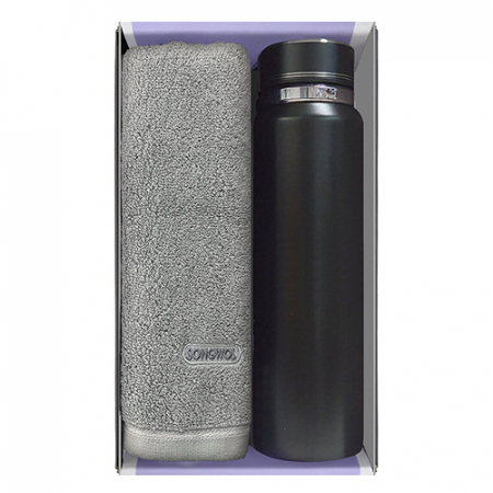 송월 프리미엄 선물 세트 (호텔 컬러풀40 1P + 프리미엄온도텀블러 600ml / 800ml / 1000ml 1P) #6