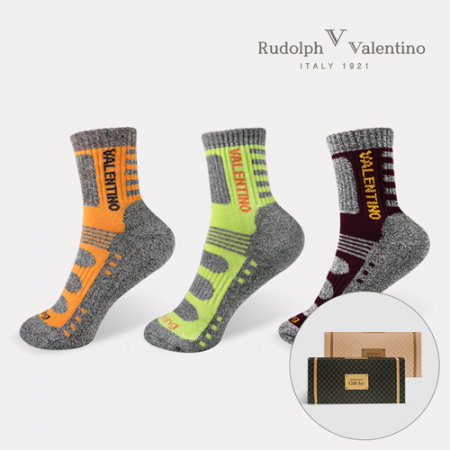 루돌프 발렌티노 중목 스포츠 쿠션 양말 (여) 1족 기프트 박스 #3