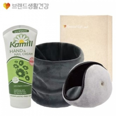 브랜드생활건강 방한용품세트 (벨벳 목워머+카밀핸드로션100ml+청음귀도리 귀마개) #2