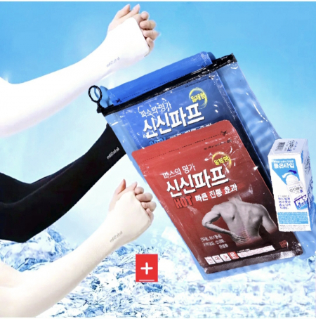 신신파스 5매입 1팩 핫파스 쿨파프(신신파프5매+신신제약 쿨연고+자외선 차단 쿨토시) #4