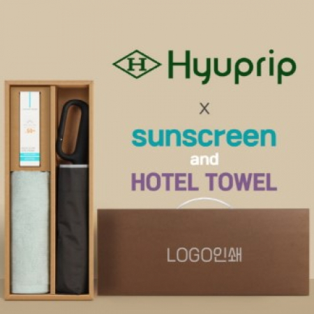 협립3단60 카라비너10K 거꾸로 300T고밀도 완전자동 우산 +선크림+뱀부170타월-세트 #2