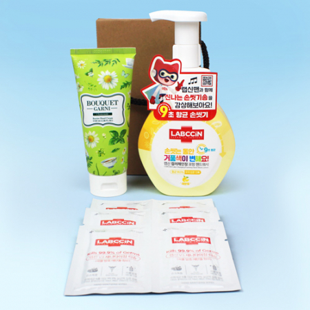 랩신 컬러체인징 핸드워시 + 랩신 손소독티슈 6매 + 부케가르니 핸드크림 + 끈케이스 #3