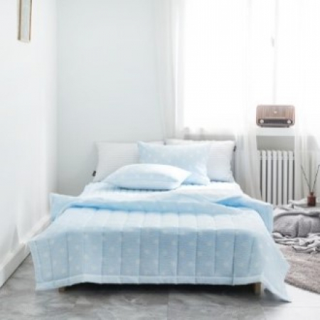 방울방울 냉감 스노우 시어서커 여름이불 겸 스프레드+베개커버 세트 4색상  고급침구가방증정 #2