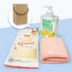 슈가버블 주방세제 470ml + 폭신 핸드타올 + 단미니 고무장갑 + 끈케이스