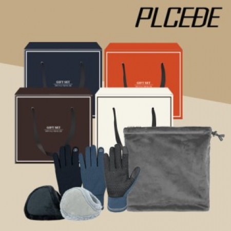 플씨드 벨벳 넥워머 + 극세사 니트 터치 장갑 + 베이직 털 귀마개 3종 세트 #2