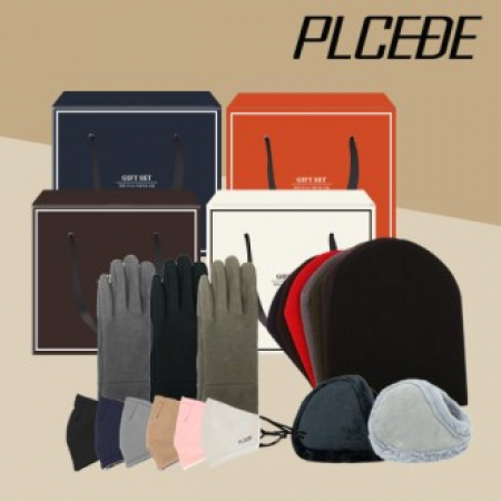 플씨드 국산 숏 비니 + 털 귀마개 + 벨벳 논슬립 터치 장갑 + 플씨드 방한 마스크 4종세트 #2