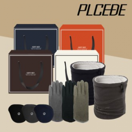 플씨드 프리미엄 넥워머 + 클래식 벨벳 논슬립 터치 장갑 + 청음 귀마개 3종 세트 #2