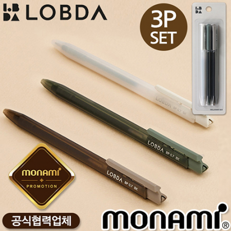 모나미 롭다볼펜(0.7)(흑심)3P세트 #3