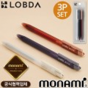 모나미 롭다볼펜2(0.7)(흑,청,적심)3P세트