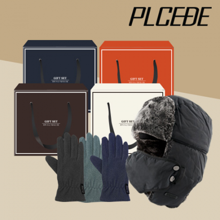 플씨드 무지 방한 마스크모자 + 벨벳 코지 터치 장갑 2종 세트 #3