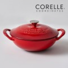 코렐 코디네이츠 무쇠 스칼렛 22cm 웍냄비 (레드, 아이보리)