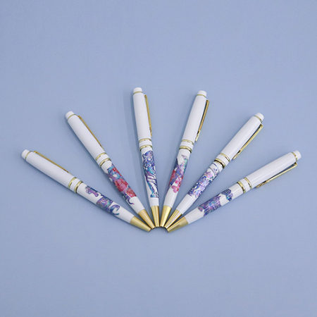 금장 자개일러스트 전통볼펜 리필심세트 화이트 #3