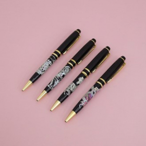 금장 자개일러스트 전통볼펜 리필심세트 블랙