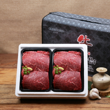 [안동한우정] 1등급 한우 정육실속 선물세트 9호(300g*2)0.6k국거리 300g+국거리 300g #2